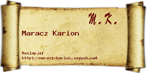 Maracz Karion névjegykártya